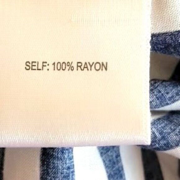 Jane and Delancey Long Sleeve Navy Blue and White Stripes Shirt in Size Large - Picture 5 of 6